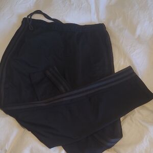 Black Track Pants with Stripes